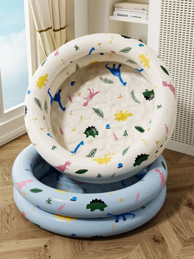 Inflatable Children's Dinosaur Swimming Pool, Thickened Material, Round