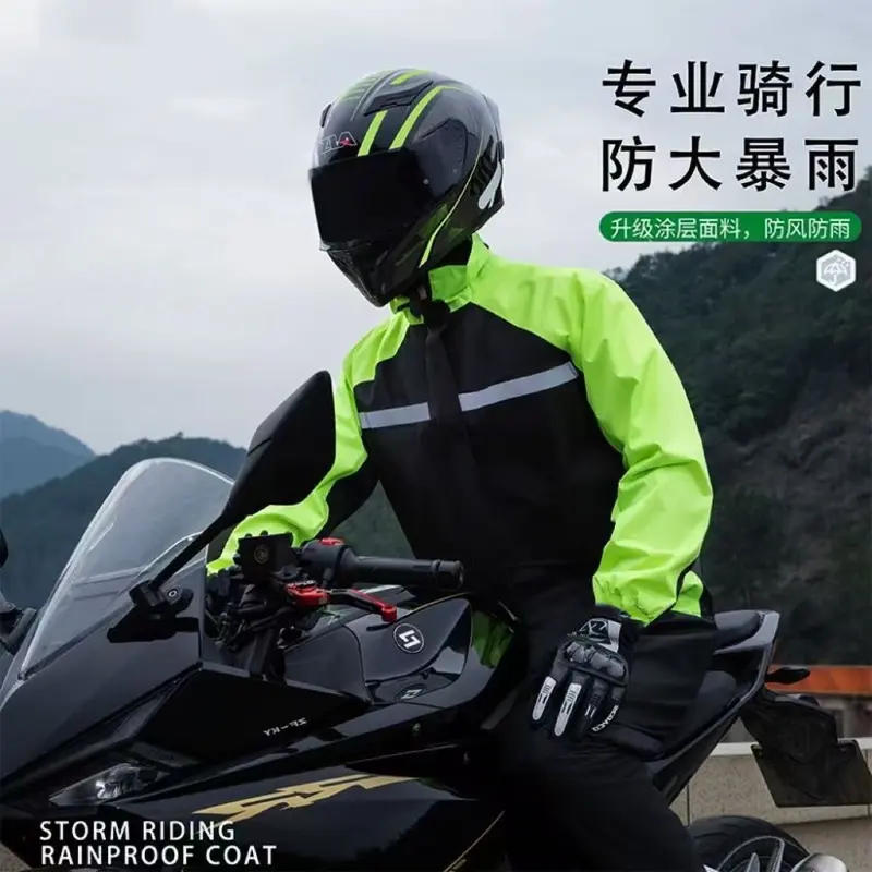 Motorcycle raincoat full body two-piece rider rain suit