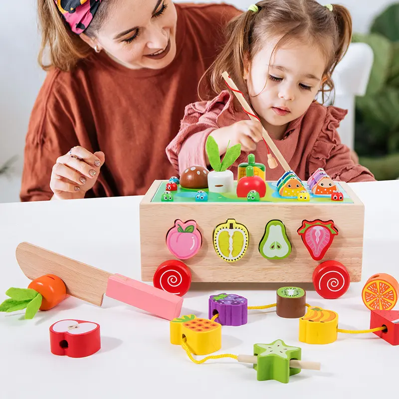 Wooden Baby Building Blocks Ages 0-3 Educational