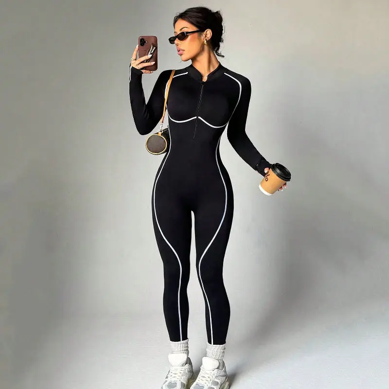 Sexy Open Back Short Sleeve Yoga Jumpsuit, Quick-Dry, Butt-Lifting