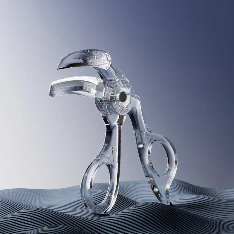 Cross-border PET Transparent Teeth Eyelash Curler, Frameless, Long-lasting Curl & Lift, Wide-angle Full-opening Clamp