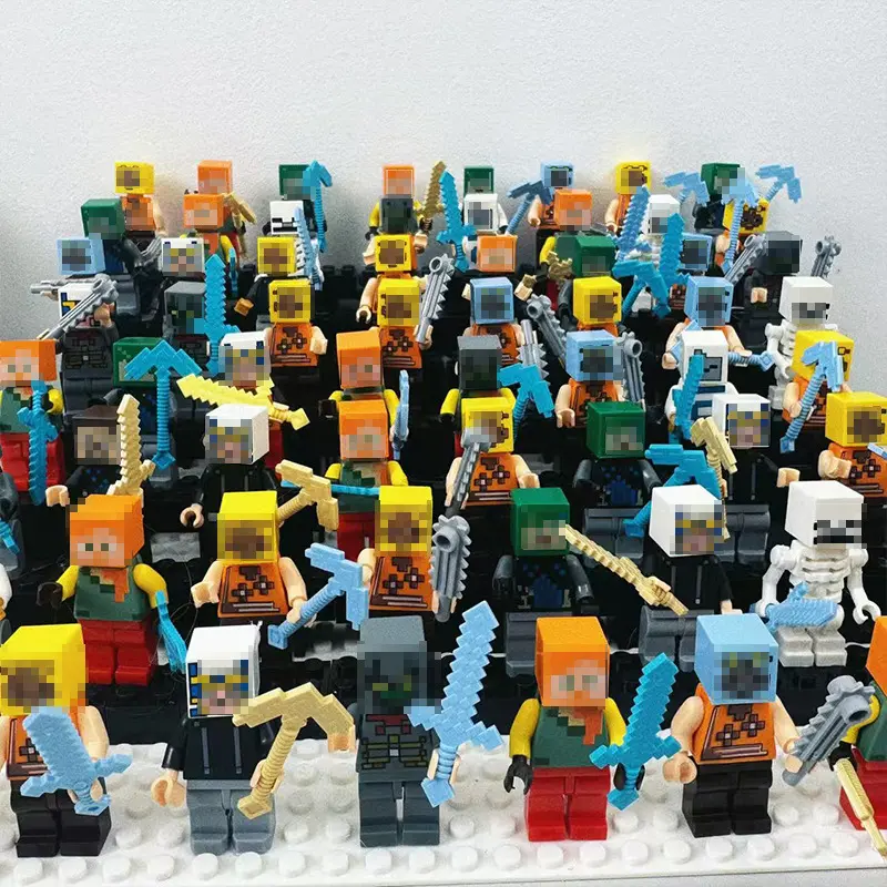 World Minifigure Building Blocks with Weapons, Micro Particles