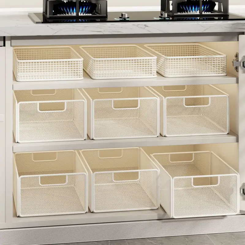 Lavabo altı çekmeli raf, çift katmanlı, ultra derin sepet