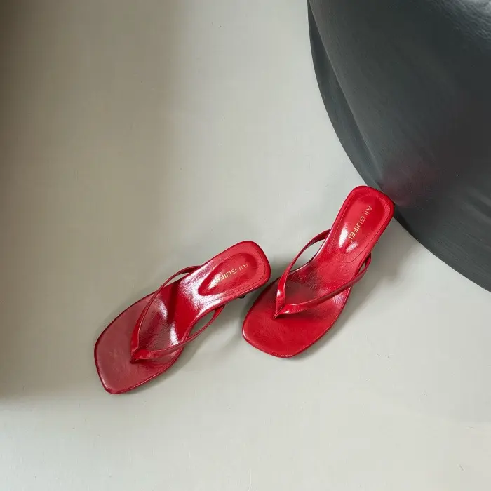 ALIGUIFEI Thin Heel Flip-Flops