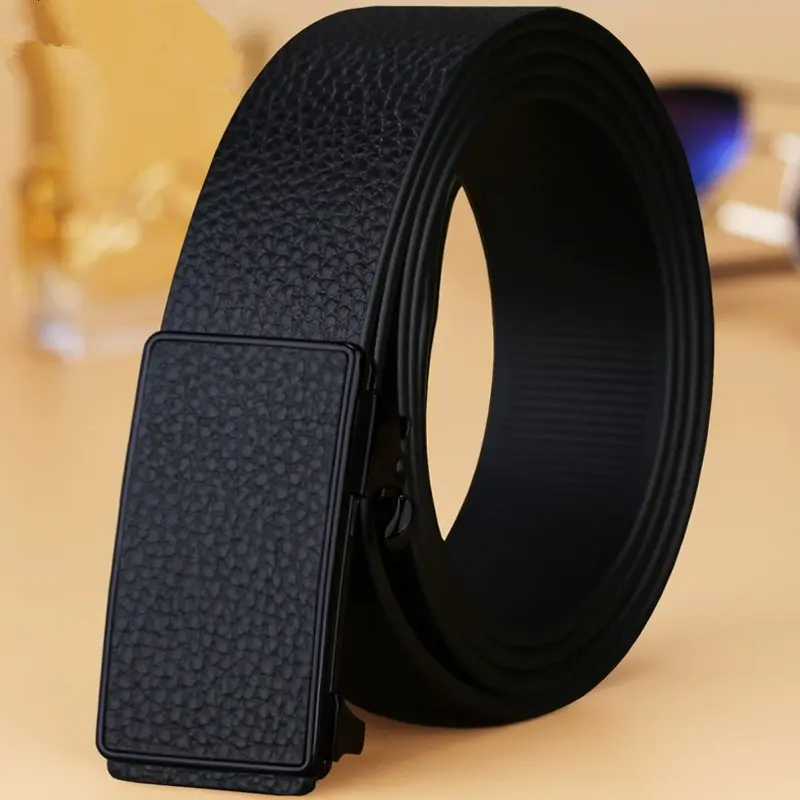 Men's Leather Belt New Style Genuine Cowhide Automatic Buckle Casual Trend Versatile Youth Men's Waist Belt Business Trouser Belt