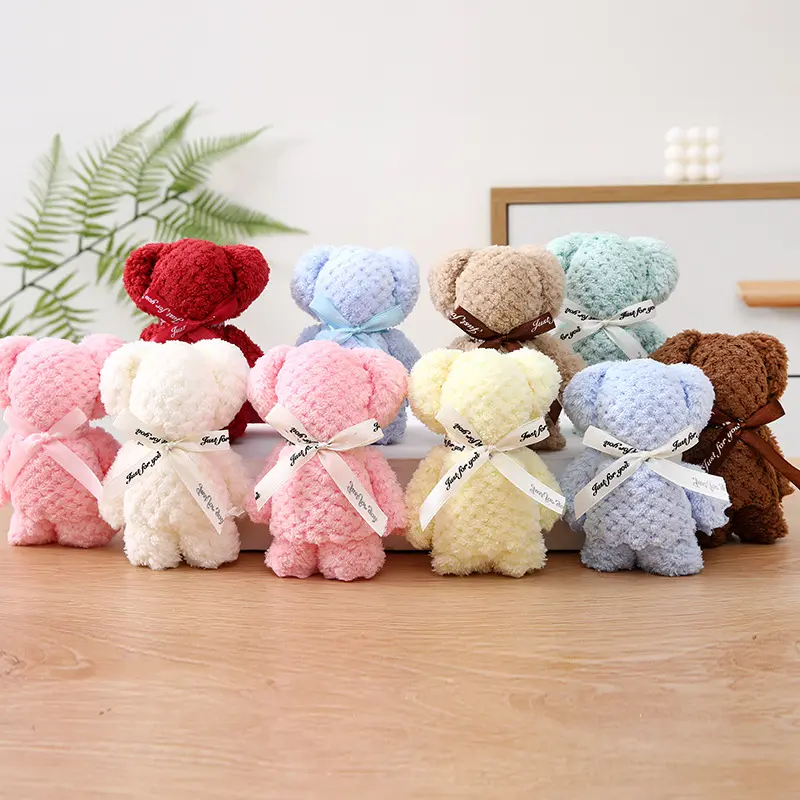 Coral velvet bear pineapple plaid towel souvenir gift wedding birthday return gift event small gift
