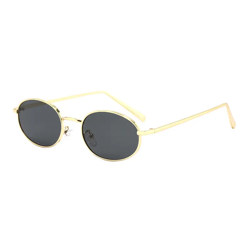 Cat Eye Sunglasses for Women, Metal Oval Frame, UV400 Protection