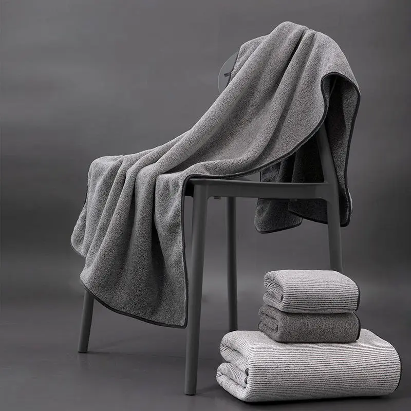 Bamboo Charcoal Fiber Cross-Border Set Soft Gray Quick-Dry Face Wash Cloth Adult Home Daily Use Towel Bath Towel