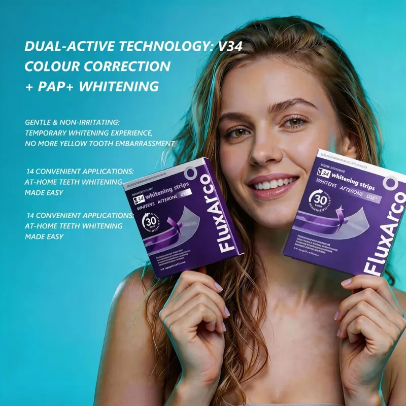 V34 Purple Teeth Whitening Strips, Sea Salt, Disposable