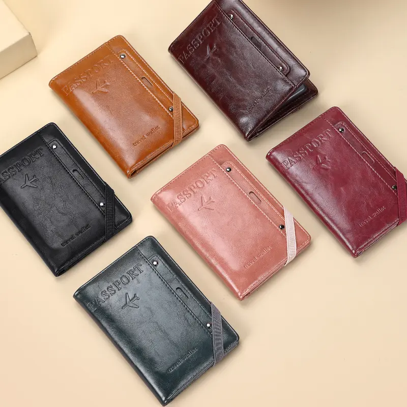 2026 new model RFID anti-theft passport travel multi-functional ticket holder retro document bag large capacity multi-card passport holder