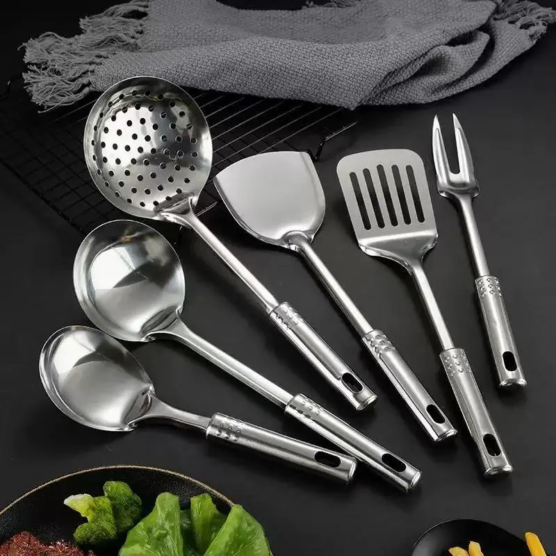Paslanmaz Çelik Sote Spatula ve Kepçe Seti, Balık Spatulası, Süzgeç