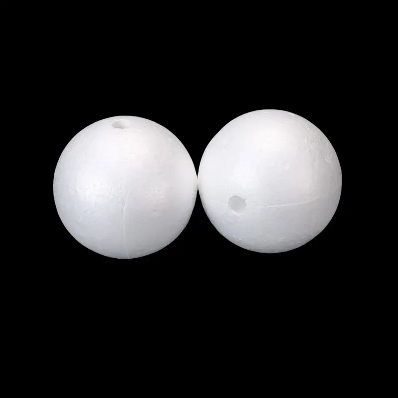 Foam Perforated Ball, White Solid Styrofoam Ball for DIY Mold and Kindergarten Teaching