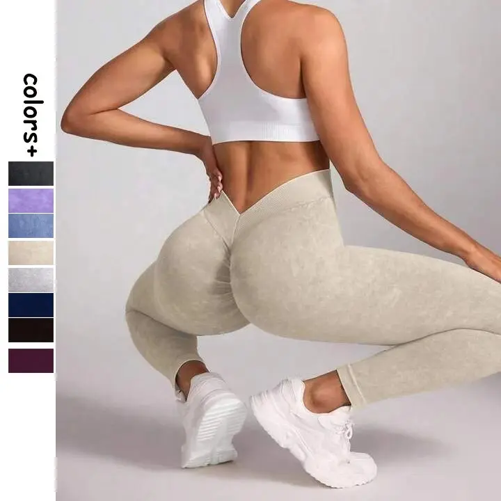Yüksek Belli Yoga Pantolonu, V Bel Fitilli, Karın Sıkılaştırıcı