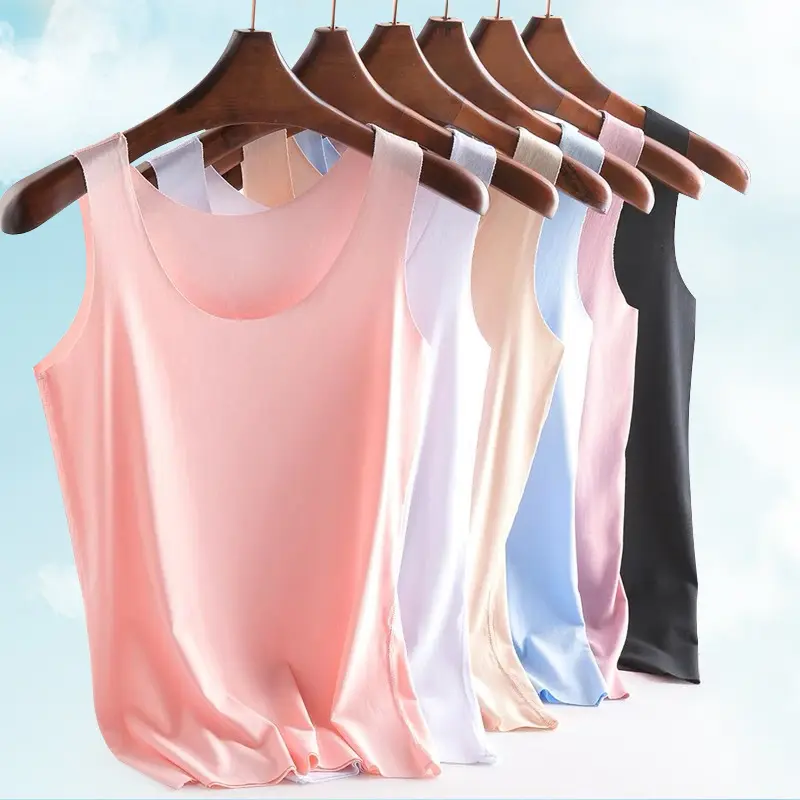 Summer Seamless Ice Silk Camisole for Women, Korean Style Straps