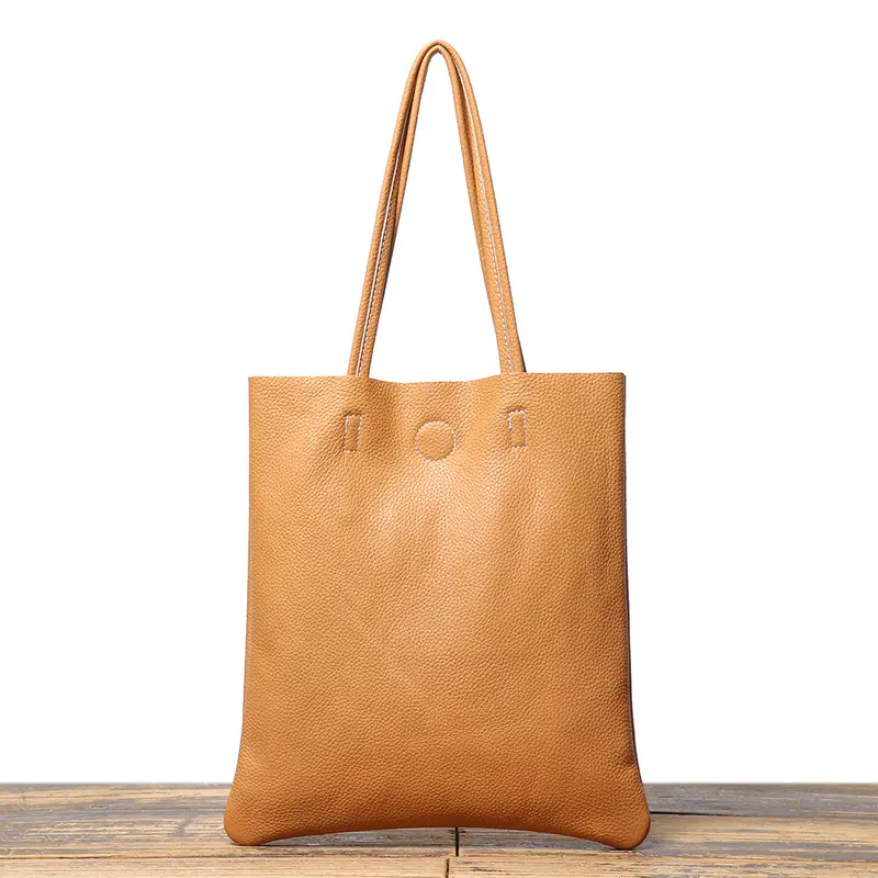 Genuine Cowhide Leather Women's Tote Bag, Large Capacity