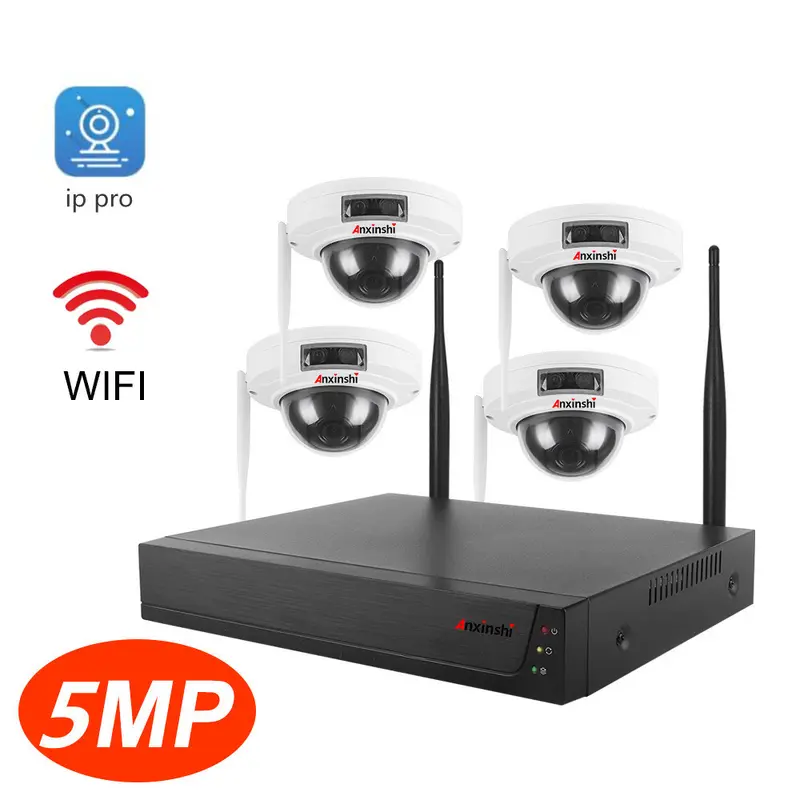 5MP WiFi dome camera set, 4CH/8CH wireless NVR