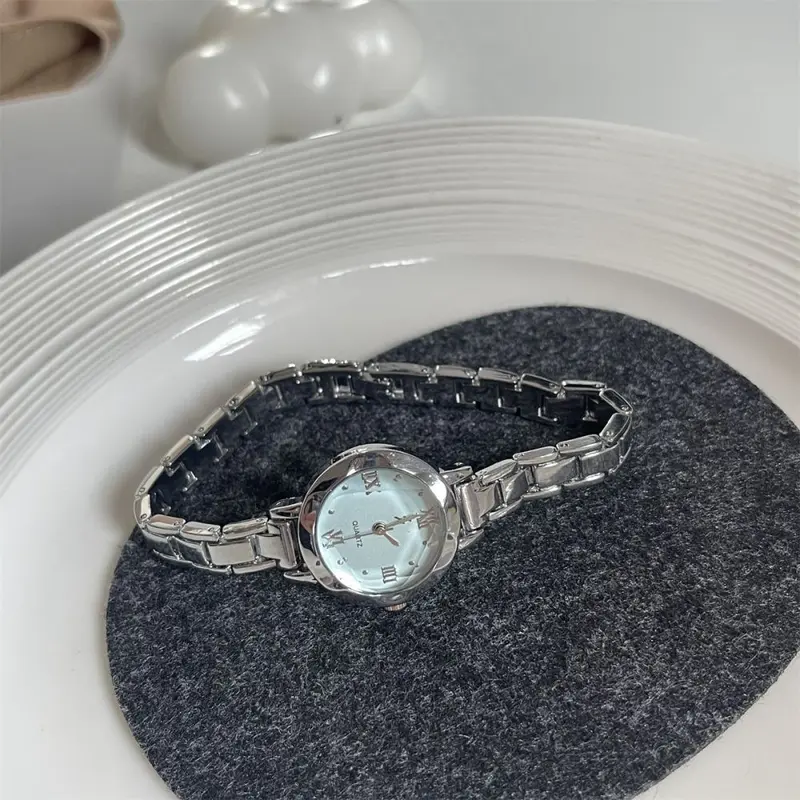French style minimalist women's quartz watch slim band