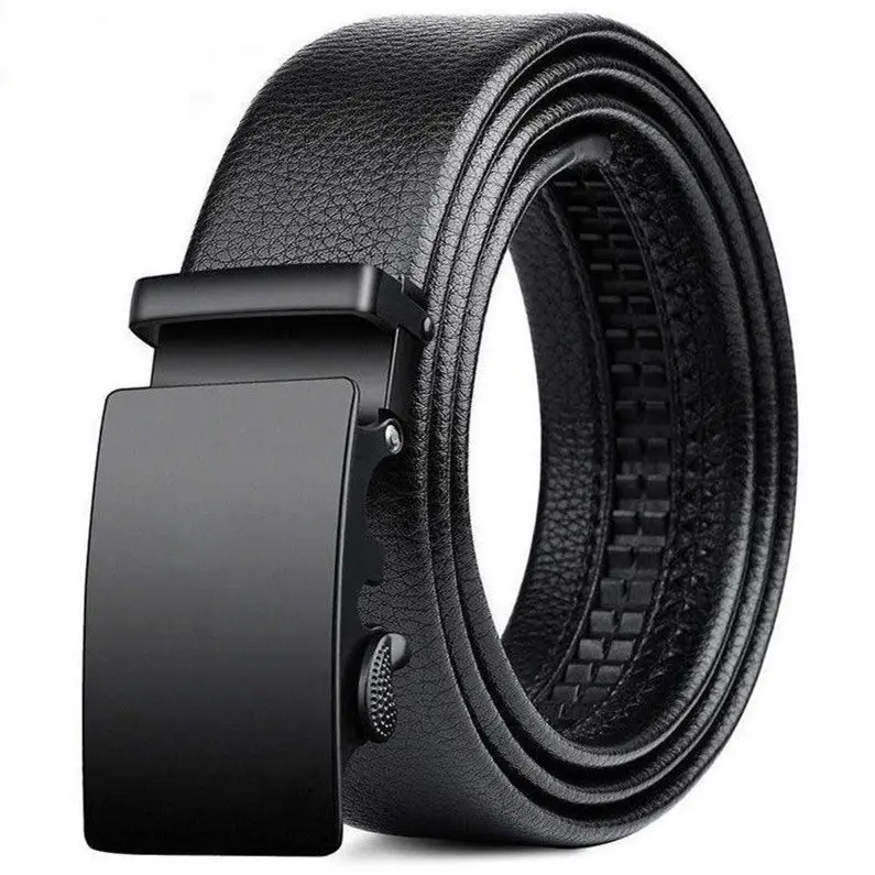 Men's Leather Belt with Automatic Buckle, Premium Business Casual Style
