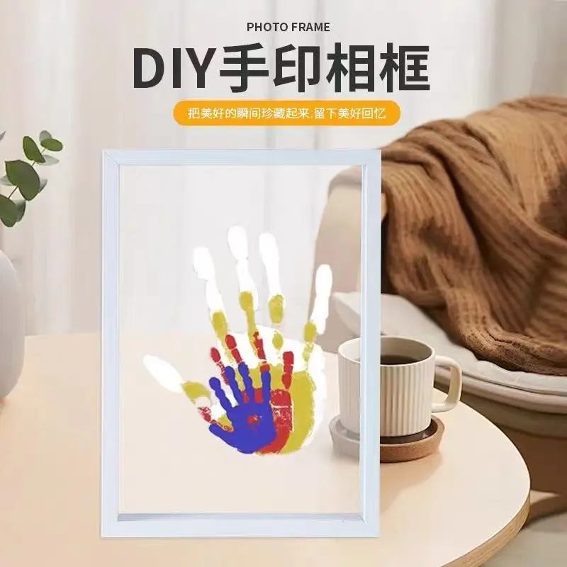 DIY çift el izi fotoğraf çerçevesi, aile ve çocuk hediyesi