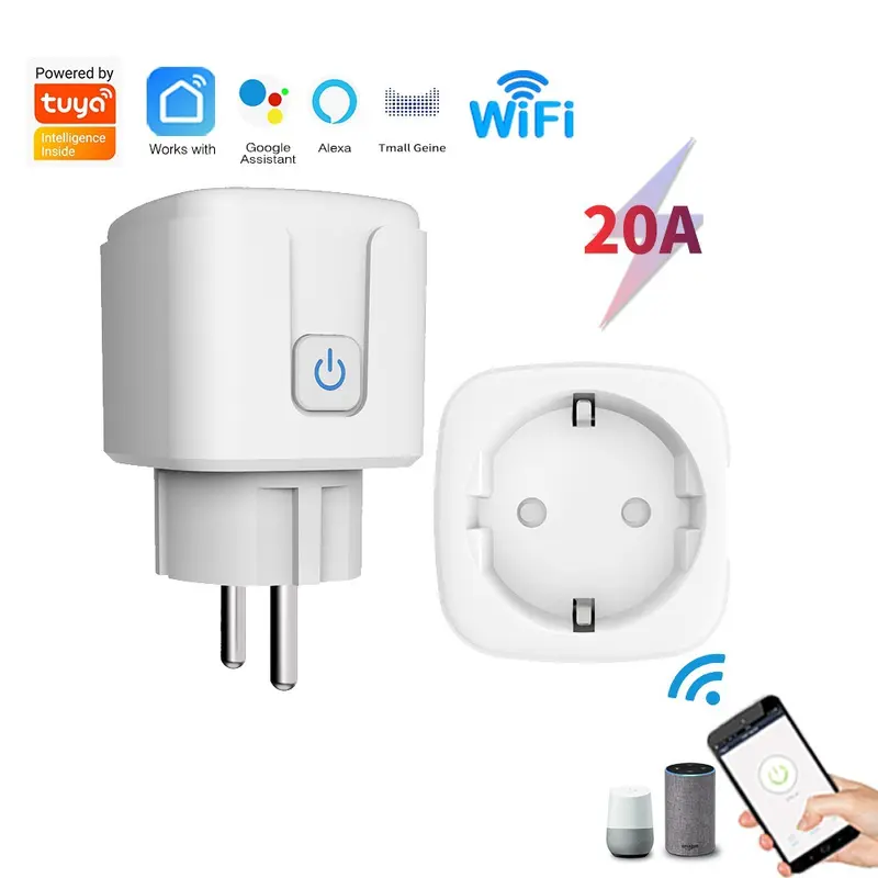 Avrupa standart akıllı tuya soket Tuya WIFI soket zamanlayıcı anahtarlı soket uzaktan kumandalı Alexa ölçüm cihazlı fabrika çıkışlı