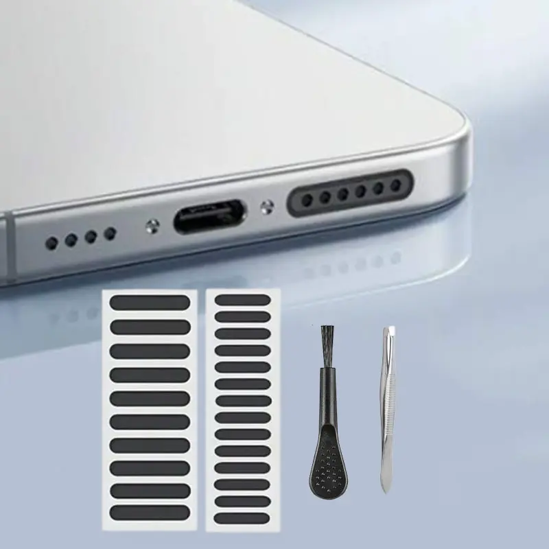 USB-Schutzstöpsel für Type-C Anschluss, Metallstöpsel für Ladeanschluss mit Bürste und Reinigungsset