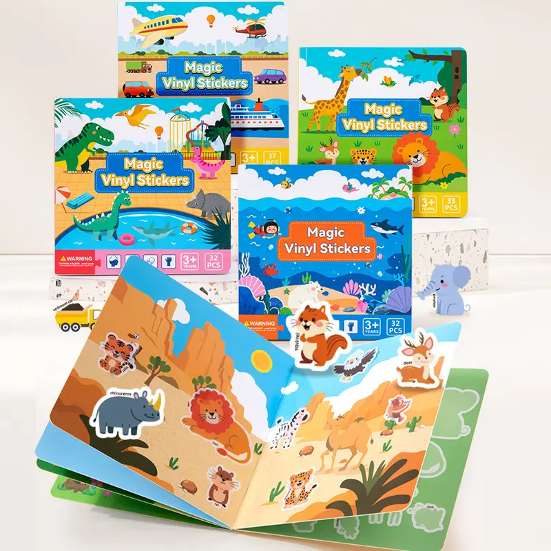 Quiet Picture Recognition Sticker Book, Ages 3-6