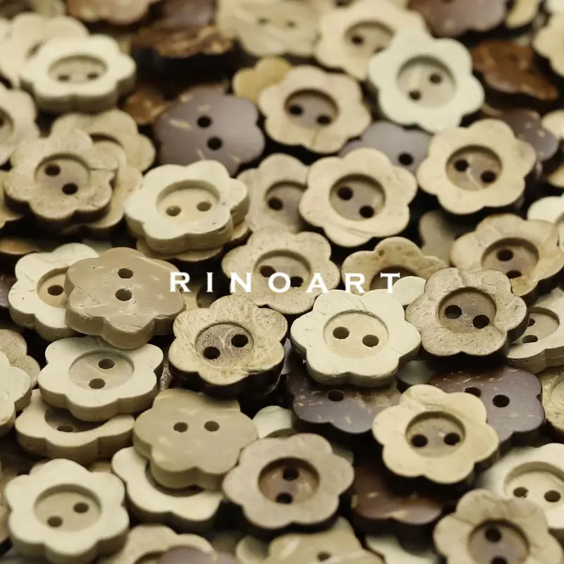 Eco-Friendly Plum Blossom Coconut Shell Buttons for DIY
