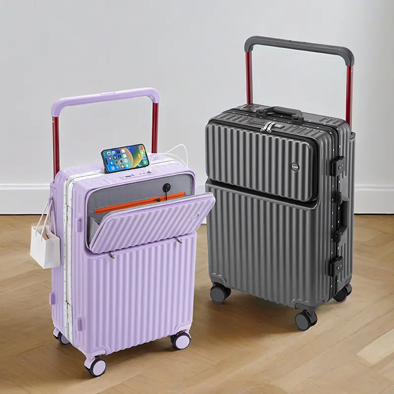 Women's Suitcase, Aluminum Frame, 20 Inch Combination Lock, Braked Wheels