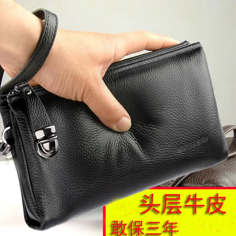 Men's Handbag, Genuine Top-Grain Cowhide Leather, Large Capacity Everyday Business Bag