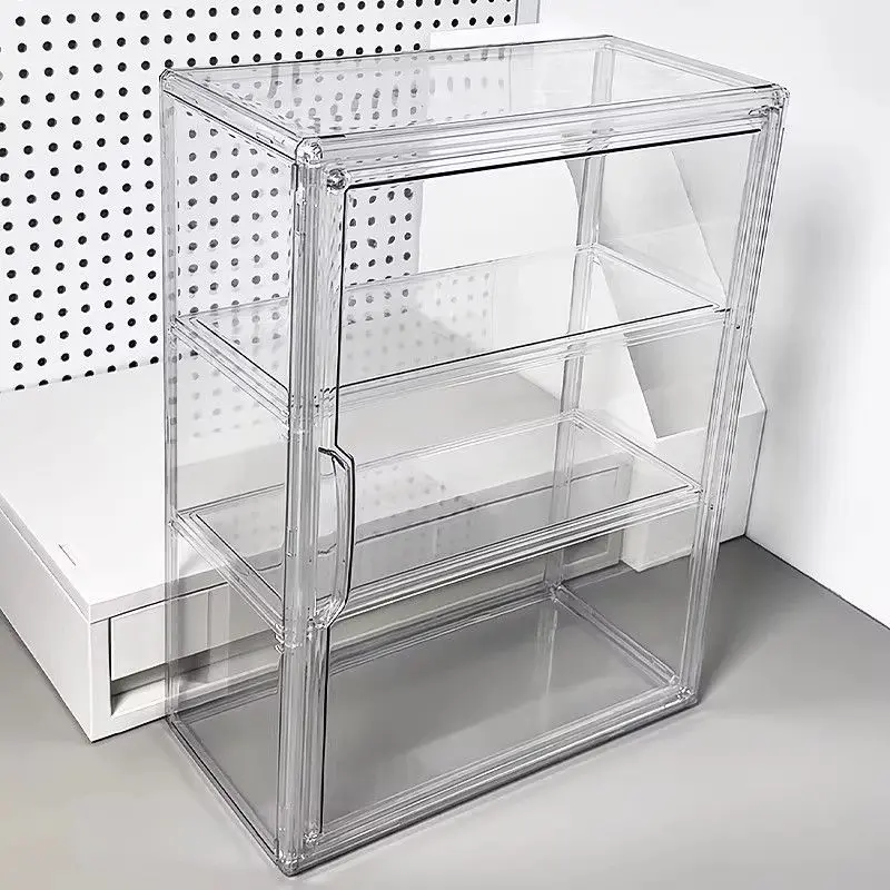 Transparent Acrylic Wall-Mounted Labubu Figure Display Case and Cosmetic Storage Box