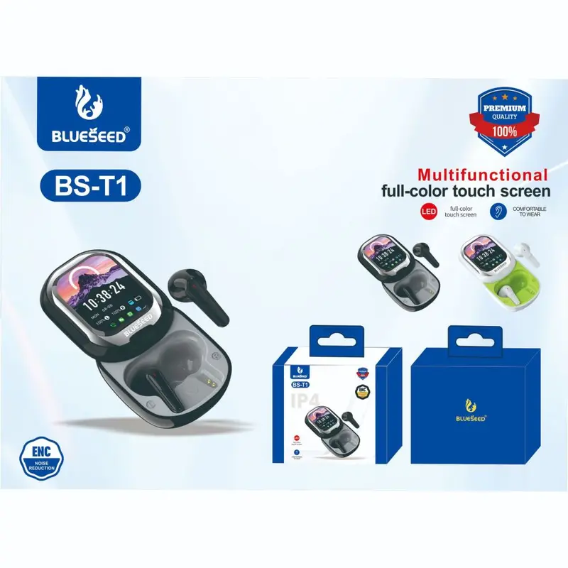 Sınır Ötesi Hit Ürün Yeni Model Renkli Ekran Bluetooth Kulaklık Dokunmatik Ekranlı Gürültü Giderme Açık Tasarım Konuşma Özellikli Bluetooth Kablosuz Kulaklık