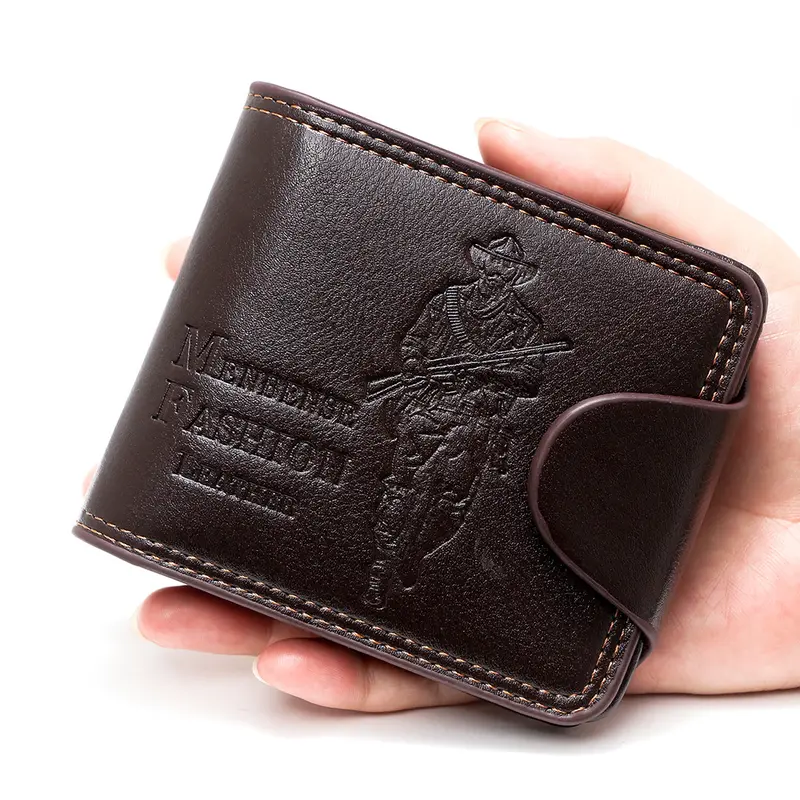 Men's Short Multifunctional Wallet, Retro Cartoon Design