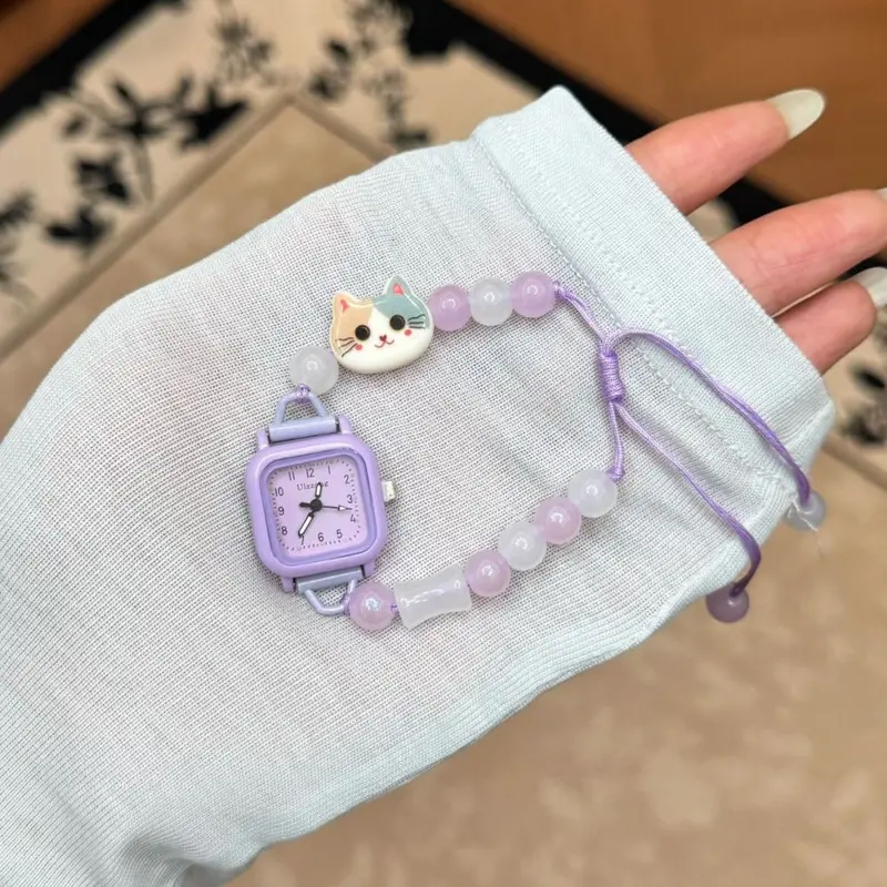 猫咪串珠手链式手表森系小清新学生石英表ins风百搭女士手表批发
