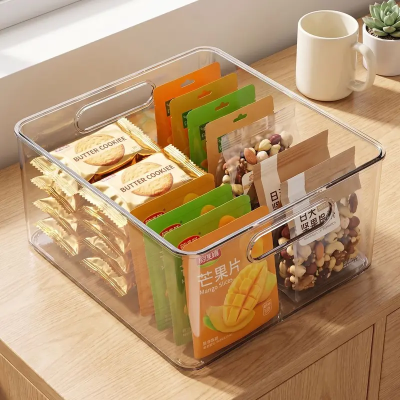 Kitchen storage box, acrylic, transparent, rectangular