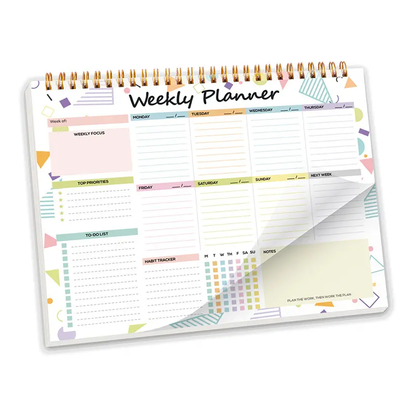B5 Weekly English Planner Spiral-Bound Study Notebook