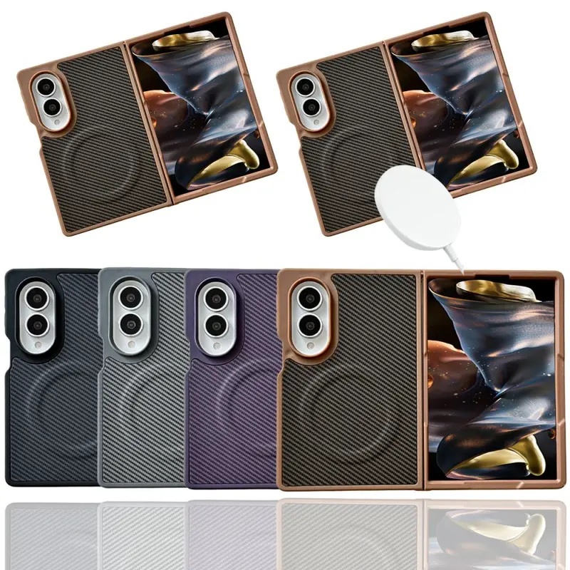Carbon fiber magnetic case for Samsung Galaxy Z Flip 8/7/6 and Z Fold 8 Ultra