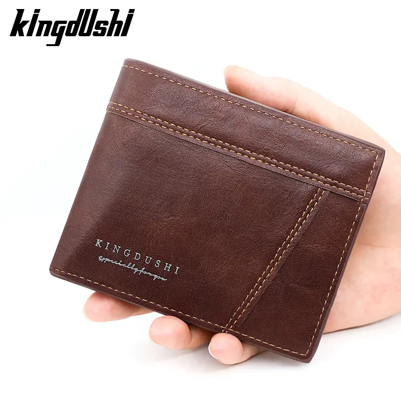 Men's Wallet Kingdushi with Zip Coin Pouch, Large Capacity