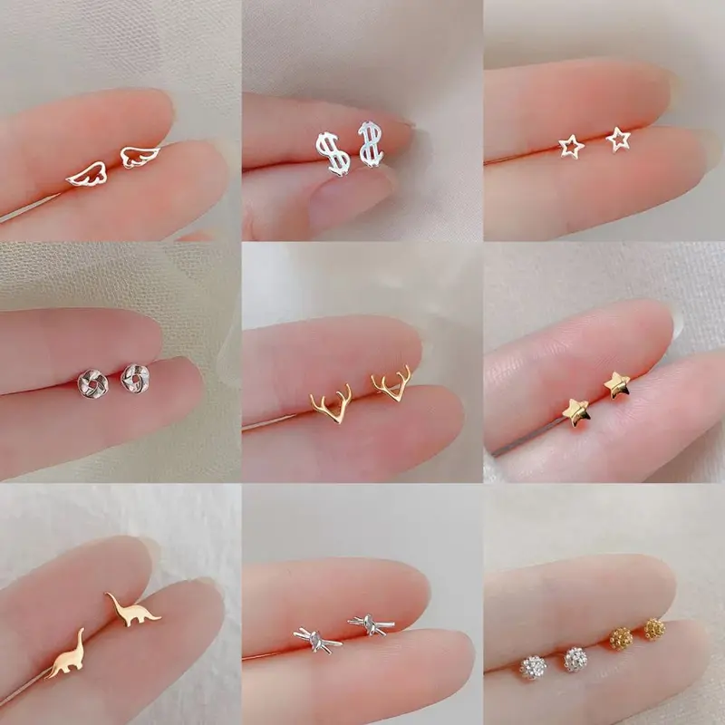 Серьги из серебра 925 пробы для женщин, простой компактный дизайн