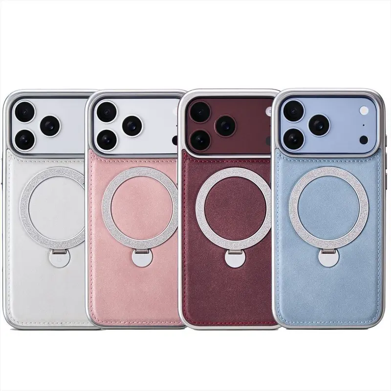 Apple iPhone 18 Pro Max Lederhülle mit magnetischem Drehständer