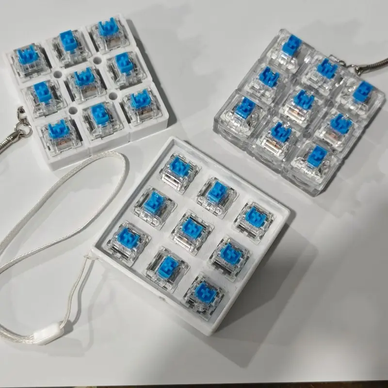 3D打印下沉式底座1键2键4键3键机械减压按键玩具解压钥匙扣试轴器