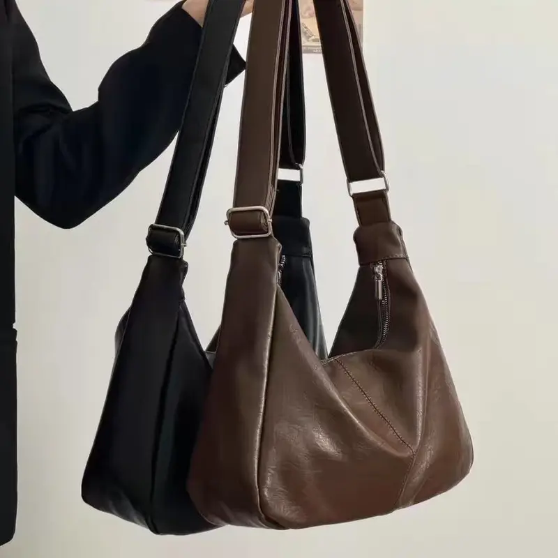 Women's PU Leather Crossbody Bag, Waterproof, Minimalist Dumpling Style