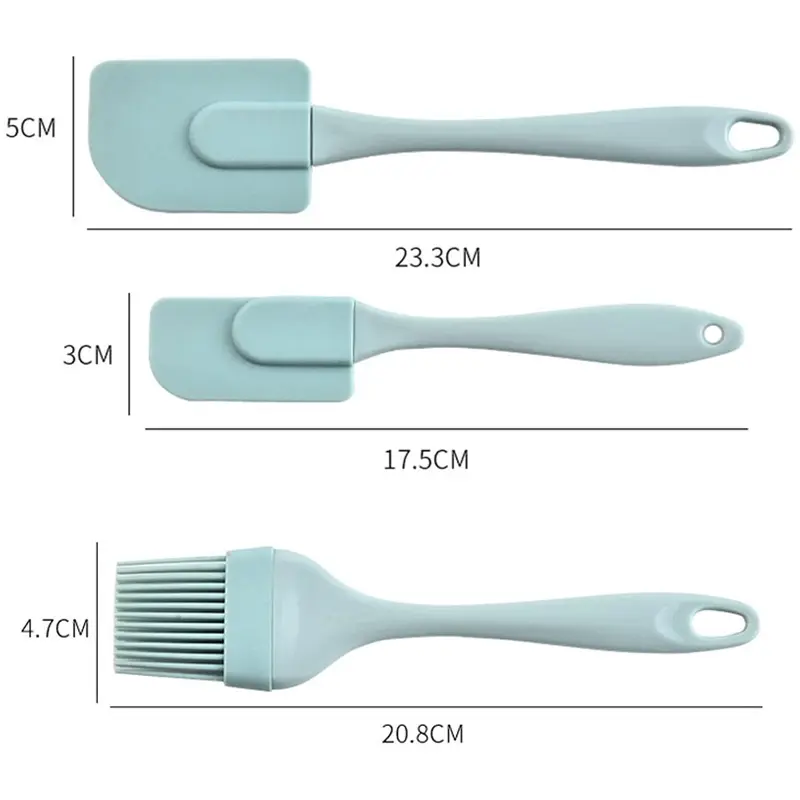 3-teiliges Silikonspachtel-Set, Spachtel-Ölpinsel-Set, hitzebeständiges Kuchen-Backwerkzeug-Set, Lagerbestand