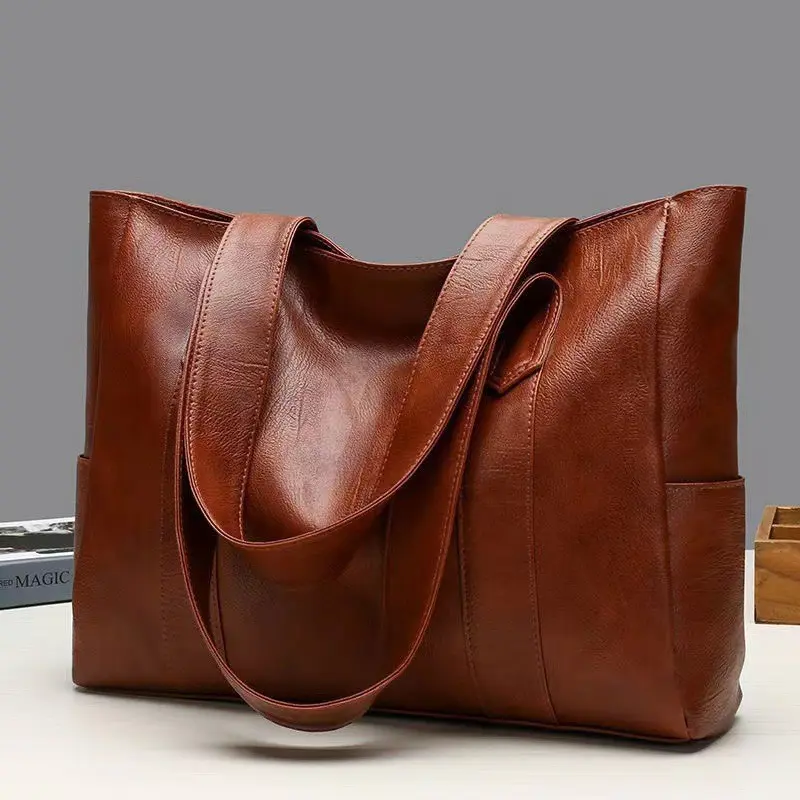 Large Capacity Women's Tote Bag, Korean Style Minimalist Single Shoulder Bag