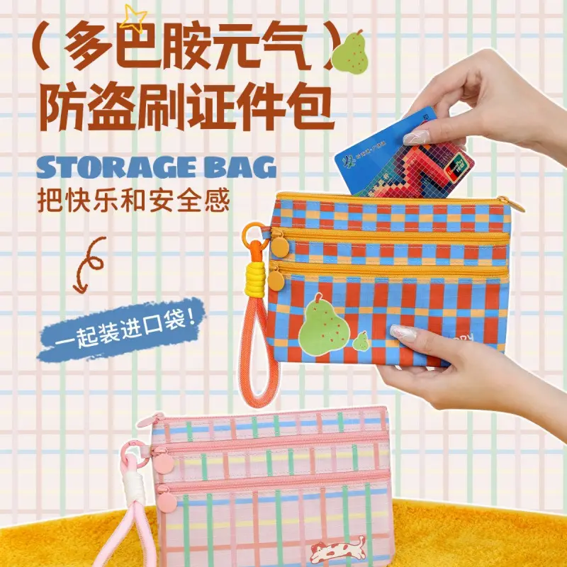 Travel organizer bag with RFID protection, passport and card holder