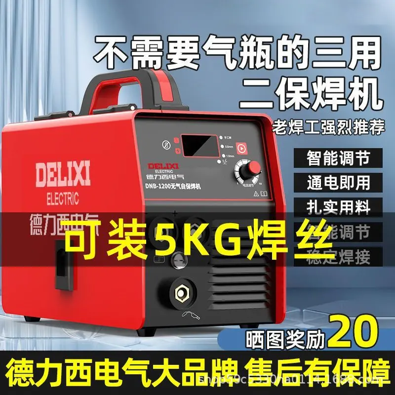 Delixi 220V Multifunction Gasless Welding Machine, Portable, Industrial Grade