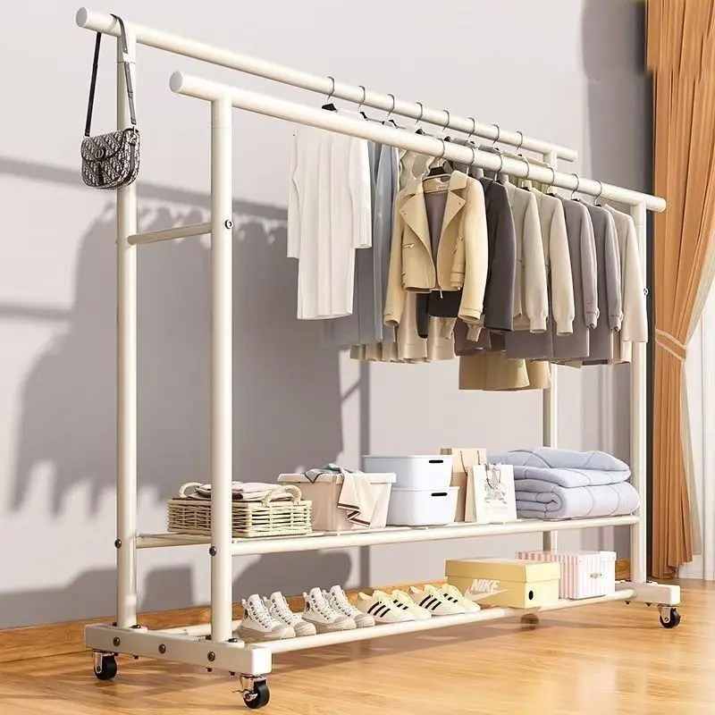 Freestanding Double-Pole Clothes Drying Rack, Extra Thick, 25 mm Tube