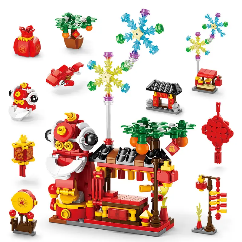 Lele-Brueder Bausteine, Frühlingsfest-Modell, Kinderspielzeug