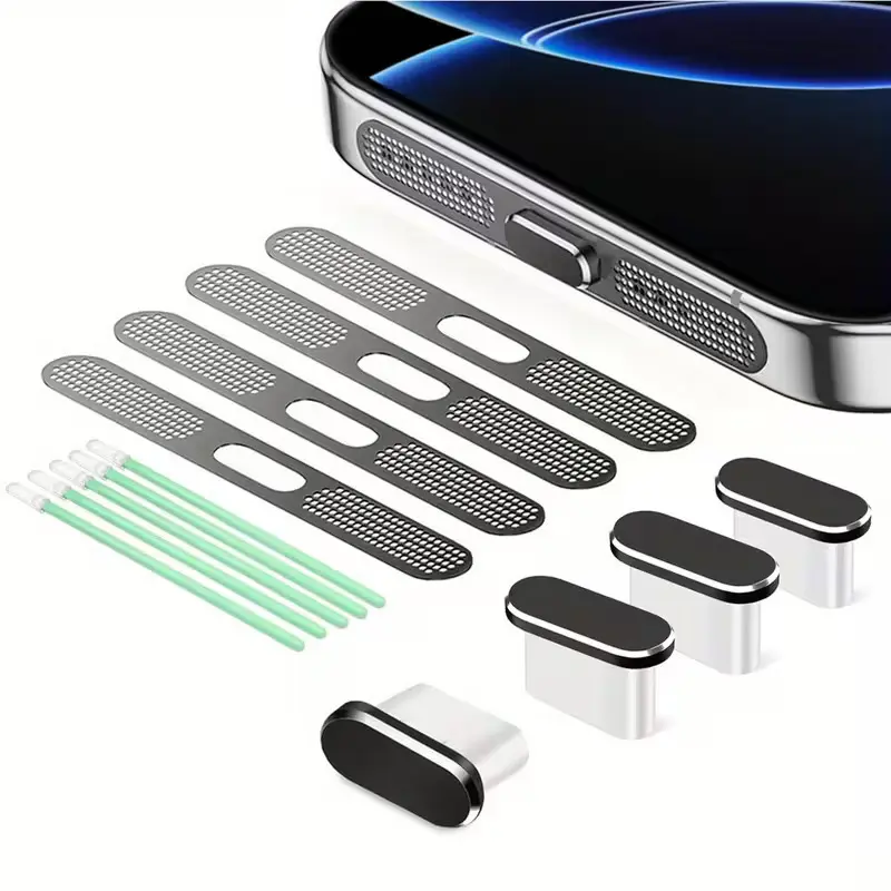 Telefon Toz Koruma Kapağı Seti USB C Toz Koruma Kapağı iPhone 15 / 16 için Toz Koruma Temizleme Seti
