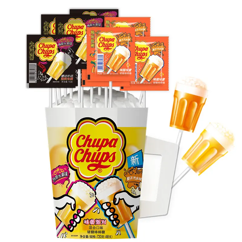 Tropical Fruit Flavor Lollipops, 48 Pieces in Bucket