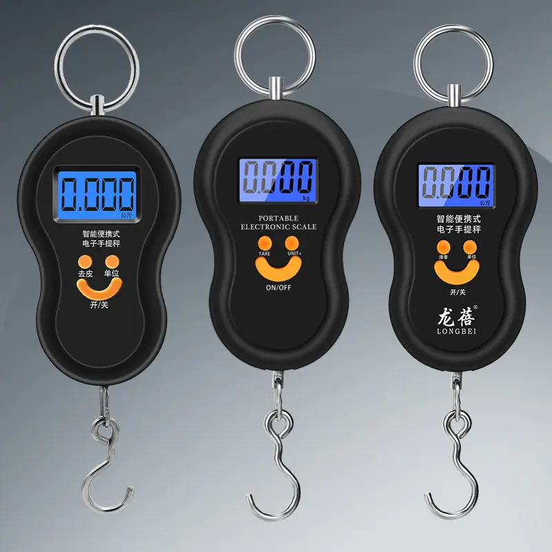 Tragbare elektronische Waage für den Hausgebrauch 50kg Handwaage Mini tragbare elektronische Waage Lebensmittel Federwaage Gepäckwaage Kilogrammwaage